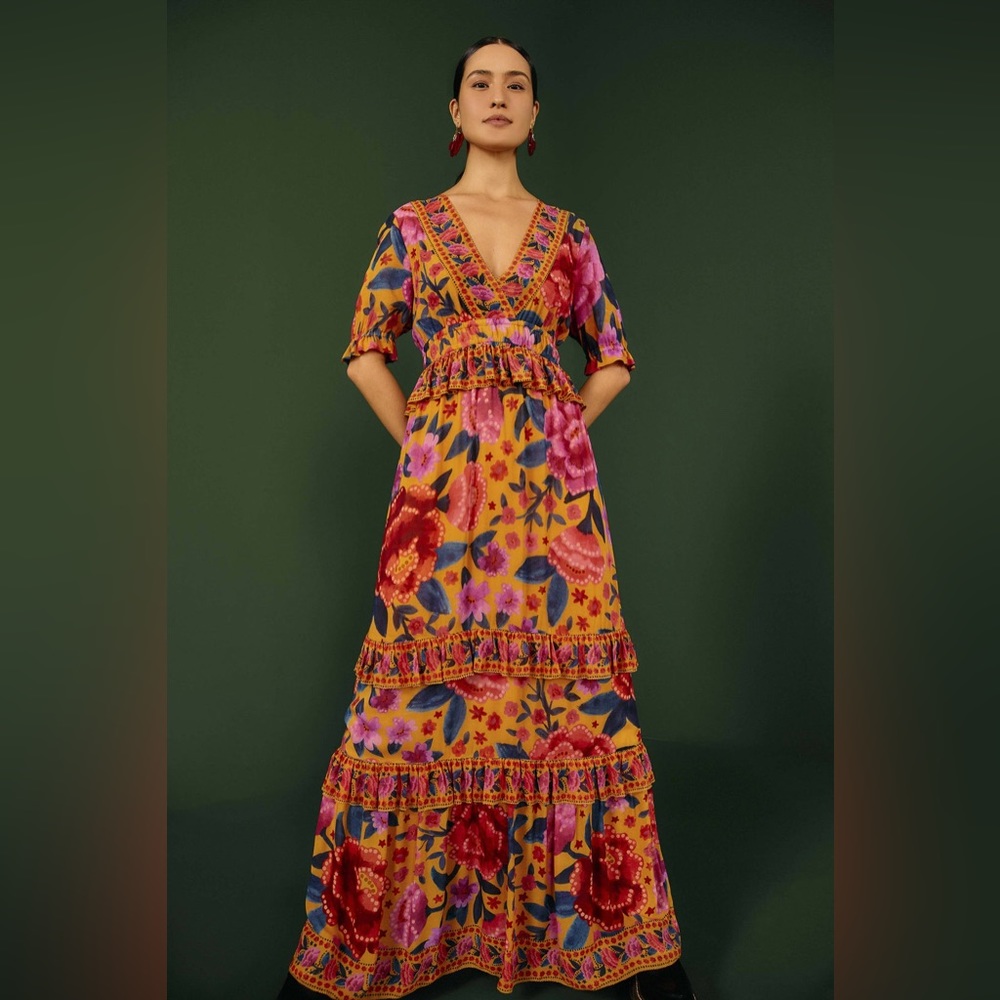 Yellow farm rio dress NWT
